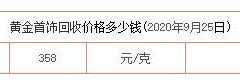 最新回收黄金首饰多少钱一克(2020年9月25日)-手串